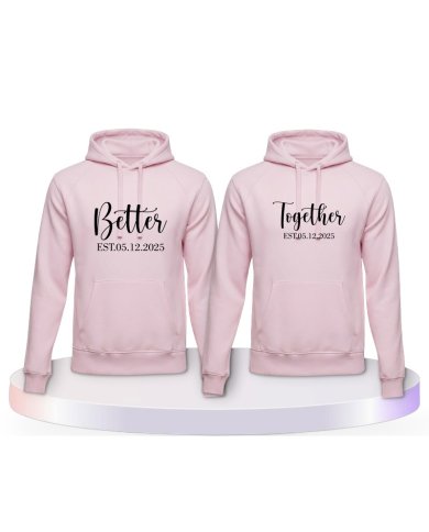 Better Together mit Wunschdatum Personalisiert Partner Hoodies |.