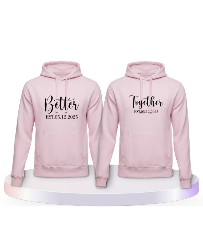 Better Together mit Wunschdatum Personalisiert Partner Hoodies |.