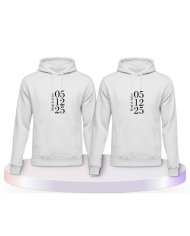 Gemeinsamer Look: Wunschname und Datum Hoodies | Paarpulli