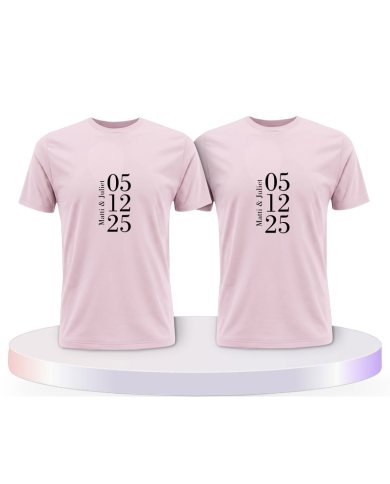 Wunschname und Datum Couple T-Shirts kaufen | Paarpulli