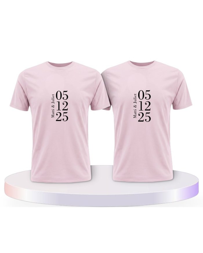 Wunschname und Datum Couple T-Shirts kaufen | Paarpulli