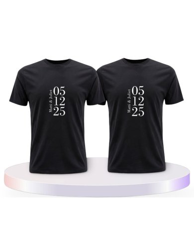 Wunschname und Datum Couple T-Shirts kaufen | Paarpulli