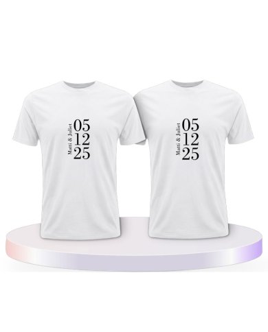 Wunschname und Datum Couple T-Shirts kaufen | Paarpulli