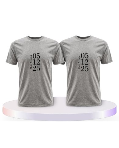 Wunschname und Datum Couple T-Shirts kaufen | Paarpulli