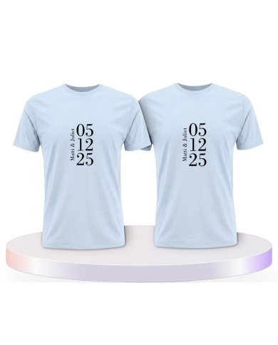 Wunschname und Datum Couple T-Shirts kaufen | Paarpulli