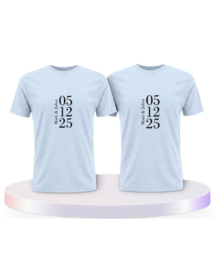 Wunschname und Datum Couple T-Shirts kaufen | Paarpulli