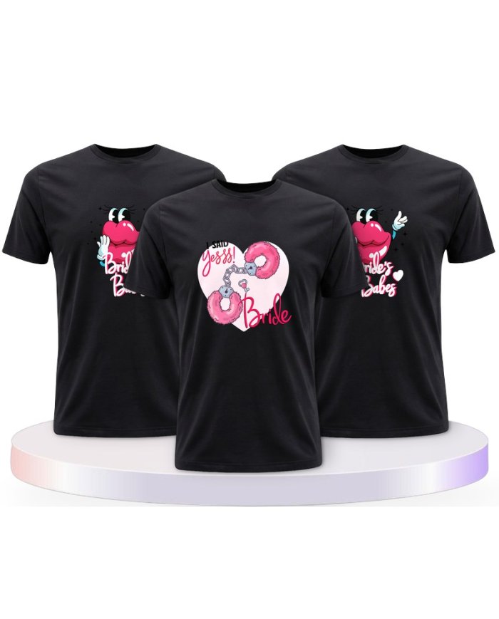 Handcuffs Bride & Bride's Babes Braut Partner T-Shirts | Paarpulli