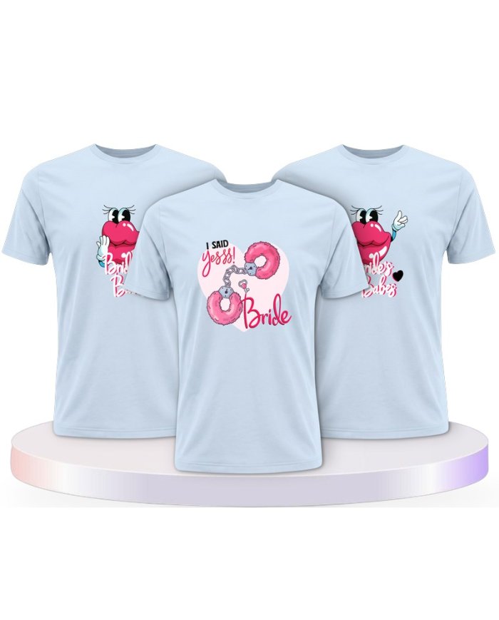 Handcuffs Bride & Bride's Babes Braut Partner T-Shirts | Paarpulli