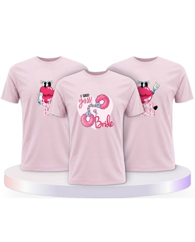 Handcuffs Bride & Bride's Babes Braut Partner T-Shirts | Paarpulli