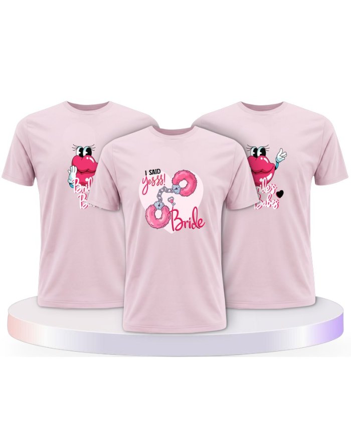 Handcuffs Bride & Bride's Babes Braut Partner T-Shirts | Paarpulli
