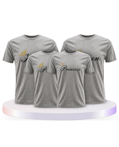 King Queen und Prince oder Princess Familienset T-Shirts | Paarpulli