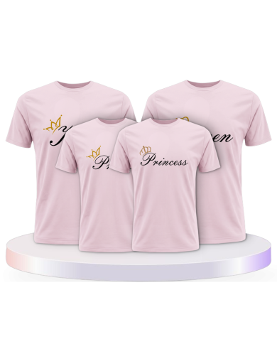 King Queen und Prince oder Princess Familienset T-Shirts | Paarpulli