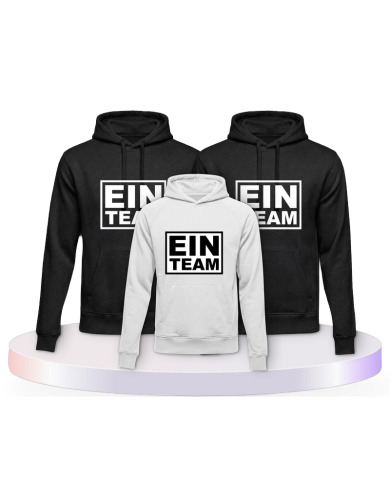 Familienlook Hoodies mit Ein Team | Paarpulli