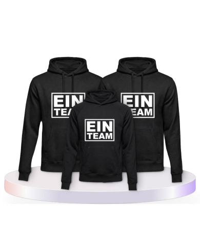 Familienlook Hoodies mit Ein Team | Paarpulli