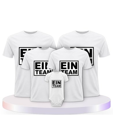 Ein Team Familienset T-Shirts mit Babybody | Paarpulli