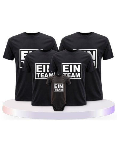 Ein Team Familienset T-Shirts mit Babybody | Paarpulli