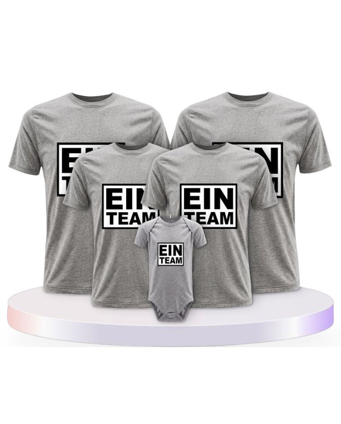 Ein Team Familienset T-Shirts mit Babybody | Paarpulli