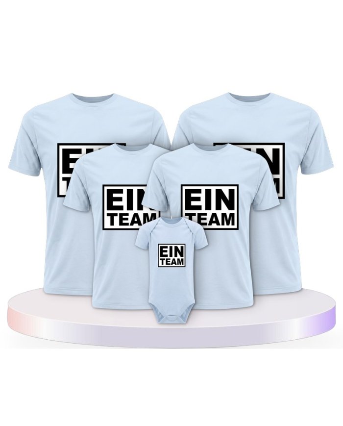 Ein Team Familienset T-Shirts mit Babybody | Paarpulli