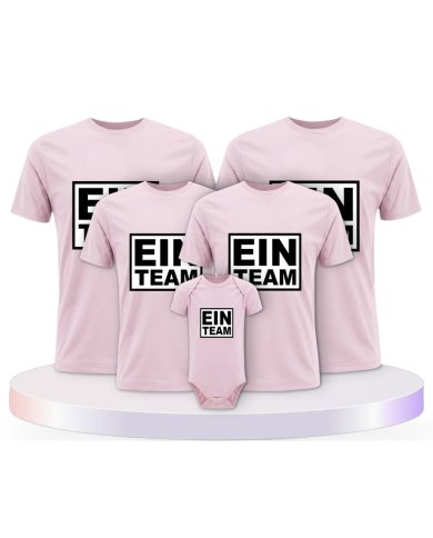 Ein Team Familienset T-Shirts mit Babybody | Paarpulli