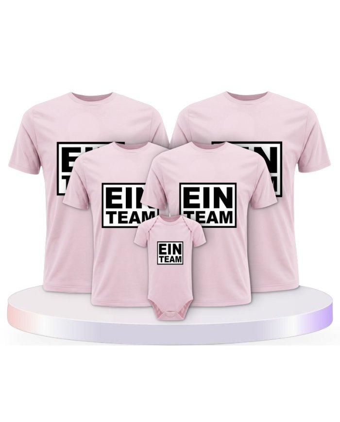 Ein Team Familienset T-Shirts mit Babybody | Paarpulli