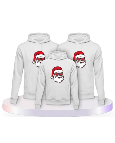 Familienlook Hoodies mit Weihnachtsmann Cool Christmas | Paarpulli