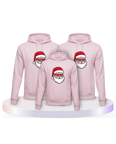 Familienlook Hoodies mit Weihnachtsmann Cool Christmas | Paarpulli