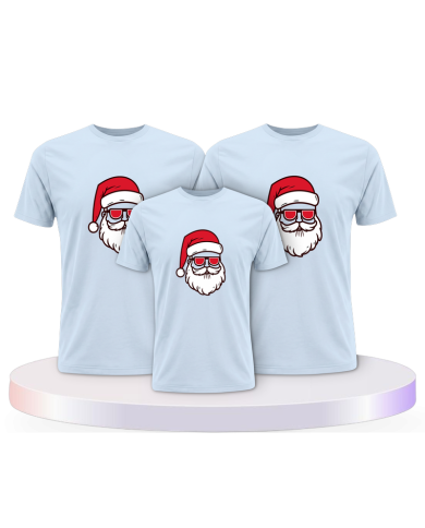 Familienlook T-Shirts mit Weihnachtsmann Cool Christmas | Paarpulli