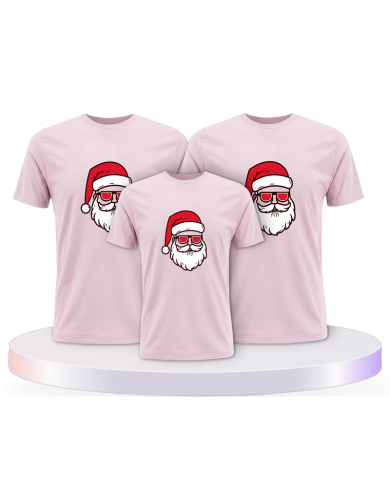 Familienlook T-Shirts mit Weihnachtsmann Cool Christmas | Paarpulli