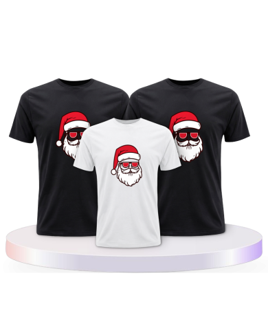 Familienlook T-Shirts mit Weihnachtsmann Cool Christmas | Paarpulli