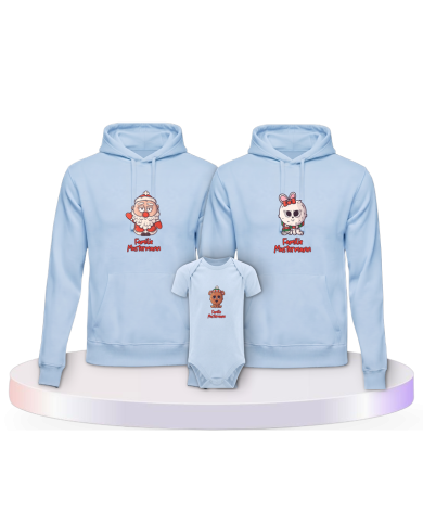 Weihnachten süße Tiere Mit Wunschname + Familien Hoodies | Paarpulli