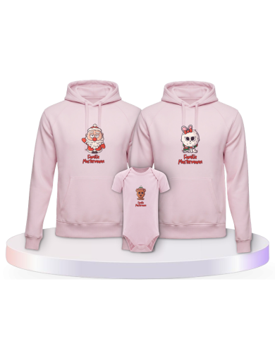 Weihnachten süße Tiere Mit Wunschname + Familien Hoodies | Paarpulli