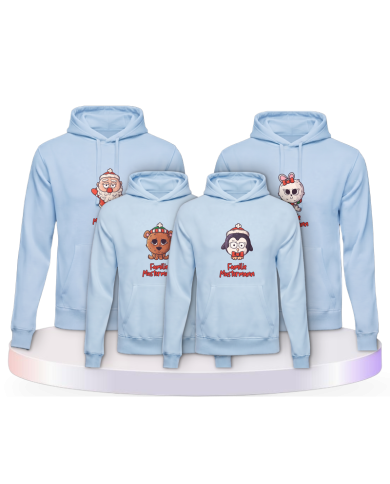 Weihnachten süße Tiere Mit Wunschname Familienset Hoodies | Paarpulli