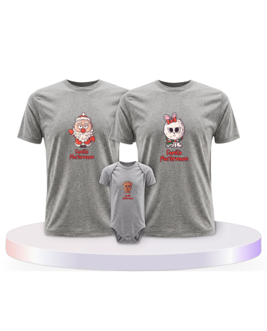 Weihnachten süße Tiere Mit Wunschname + Familien T-Shirts | Paarpulli