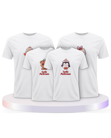 Weihnachten süße Tiere Mit Wunschname Familienset T-Shirts | Paarpulli