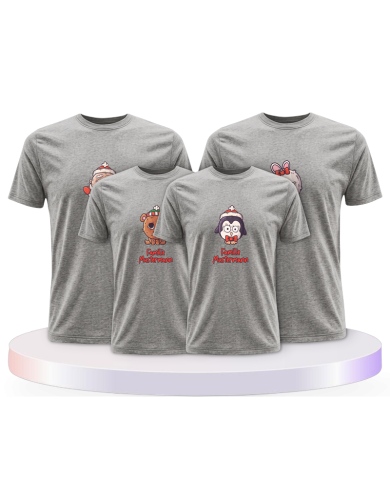 Weihnachten süße Tiere Mit Wunschname Familienset T-Shirts | Paarpulli