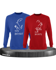 "Her Beast" und "His Beauty" Partnerlook Sweatshirts von Paarpulli