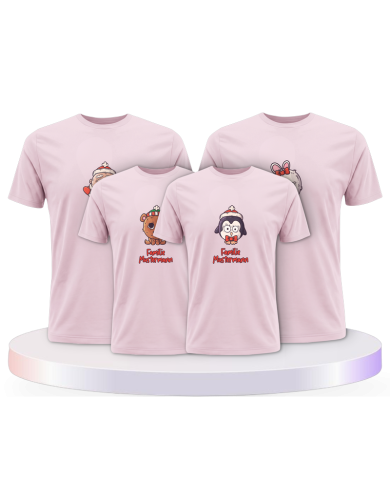 Weihnachten süße Tiere Mit Wunschname Familienset T-Shirts | Paarpulli