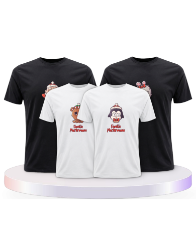 Weihnachten süße Tiere Mit Wunschname Familienset T-Shirts | Paarpulli