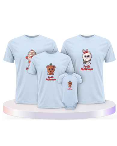 Weihnachten süße Tiere Mit Wunschname + Familien T-Shirts | Paarpulli