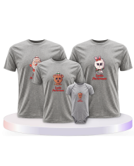 Weihnachten süße Tiere Mit Wunschname + Familien T-Shirts | Paarpulli