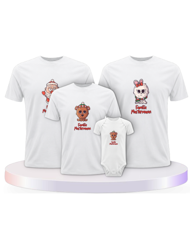 Weihnachten süße Tiere Mit Wunschname + Familien T-Shirts | Paarpulli