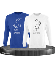 Her Beast His Beauty Partnerlook Set in blau weiß