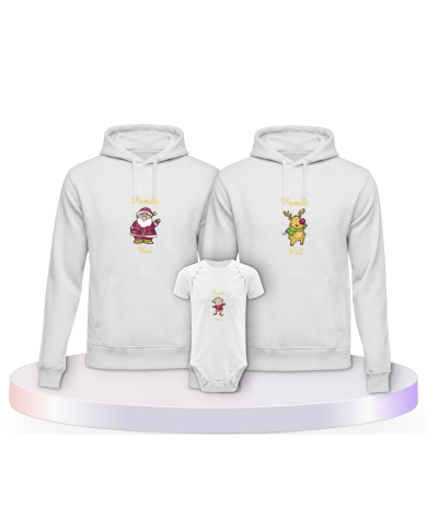 Weihnachten Familie mit Wunschname Personalisiert | Paarpulli