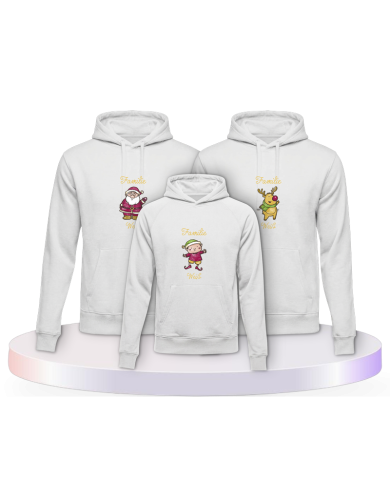 Weihnachten Familie mit Wunschname personalisiert | Paarpulli