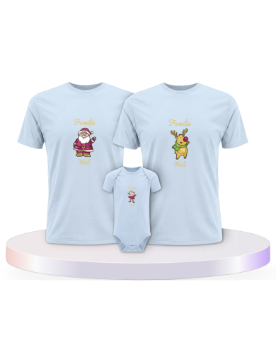 Weihnachten Familie mit Wunschname personalisiert Baby | Paarpulli
