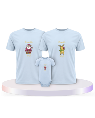 Weihnachten Familie mit Wunschname personalisiert Baby | Paarpulli