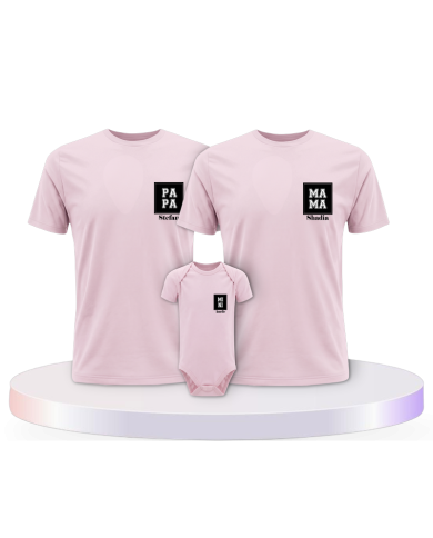 Papa Mama Mini Personalisierte Namen mit Baby Body | Paarpulli