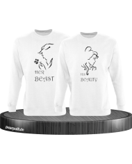 Her Beast His Beauty Partnerlook Set in weiß