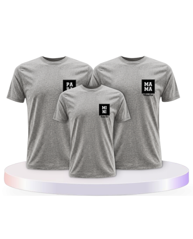 Papa Mama Mini mit Personalisierte Namen Familien T-Shirts | Paarpulli