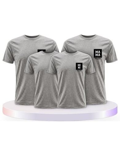 Papa Mama Mini mit Personalisierte Familienset T-Shirts | Paarpulli